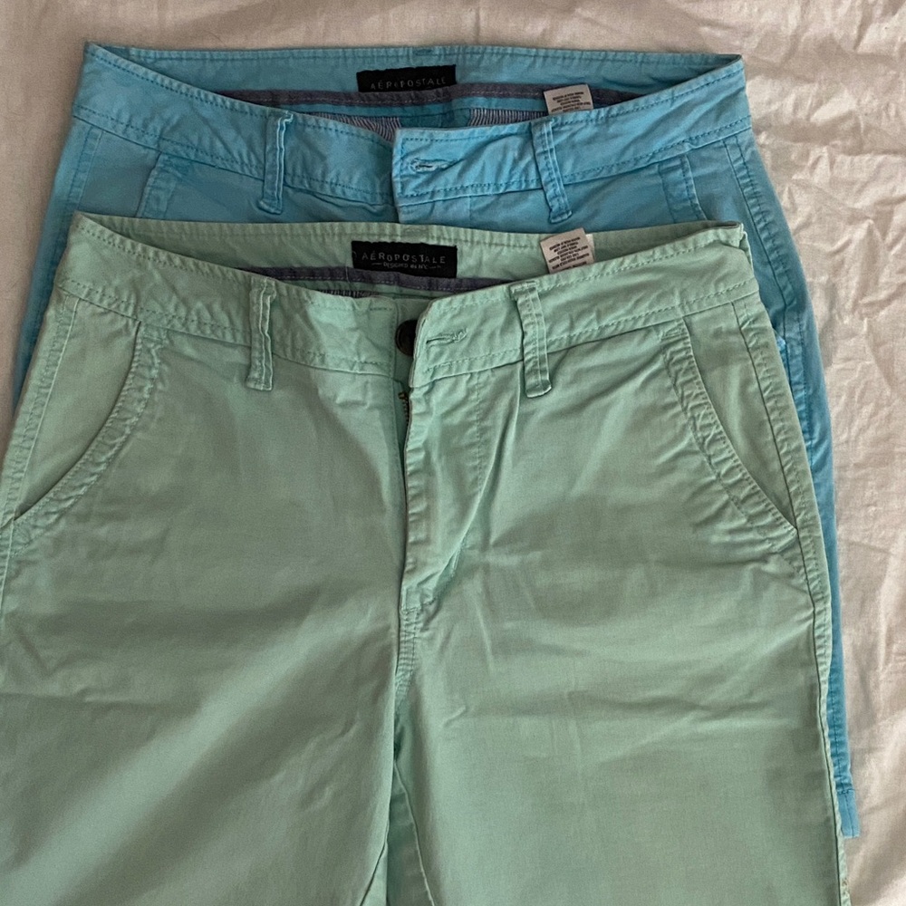 Aeropostale Light Green and Sky Blue Shorts